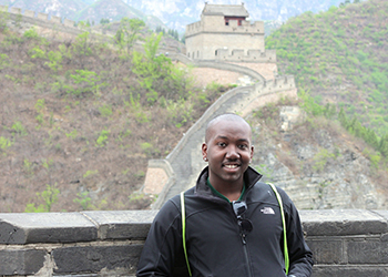 A student on a study abroad trip in China